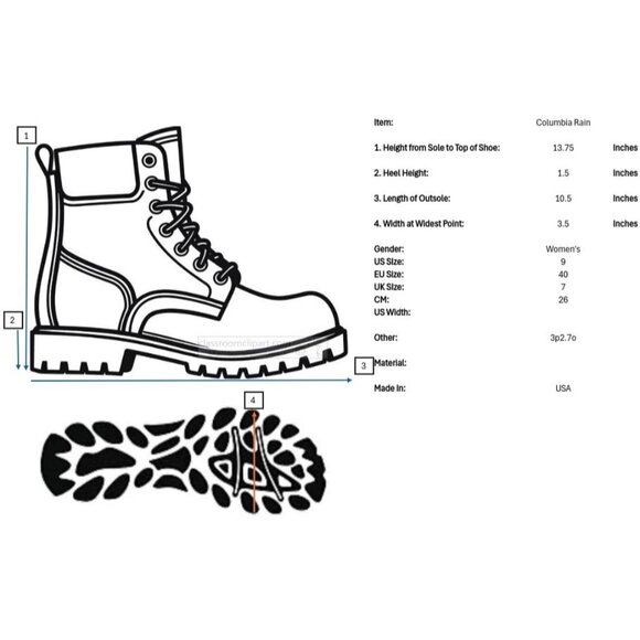 Columbia Sportswear Tall Black Rain Boots Womens 9 Rubber Slip On Barely Used - Picture 10 of 10